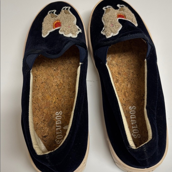 Soludos Navy Velvet Alpaca Embroidered Sneakers - Picture 5 of 5